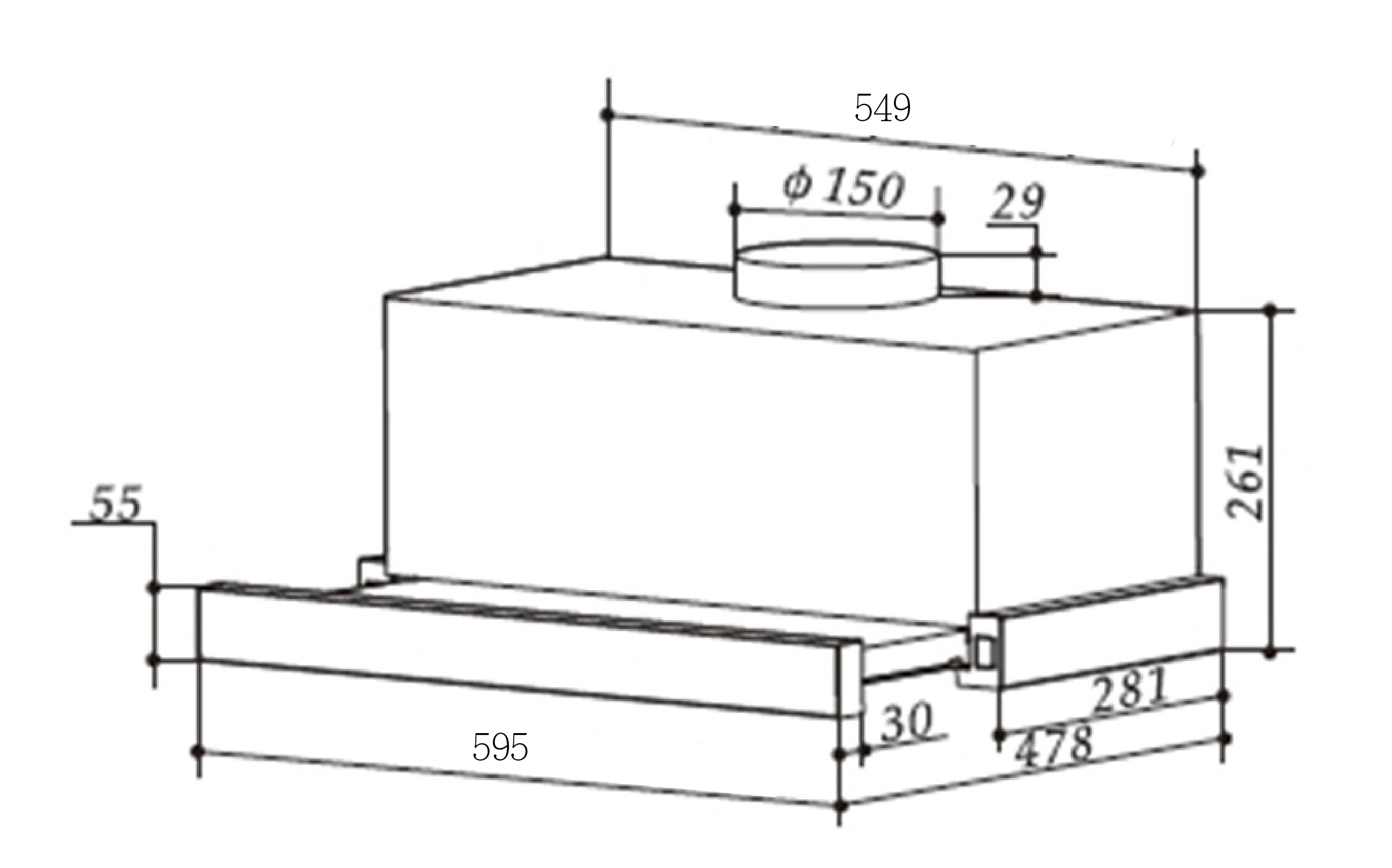 SA1000 Sakura 24" Slide Out Range Hood