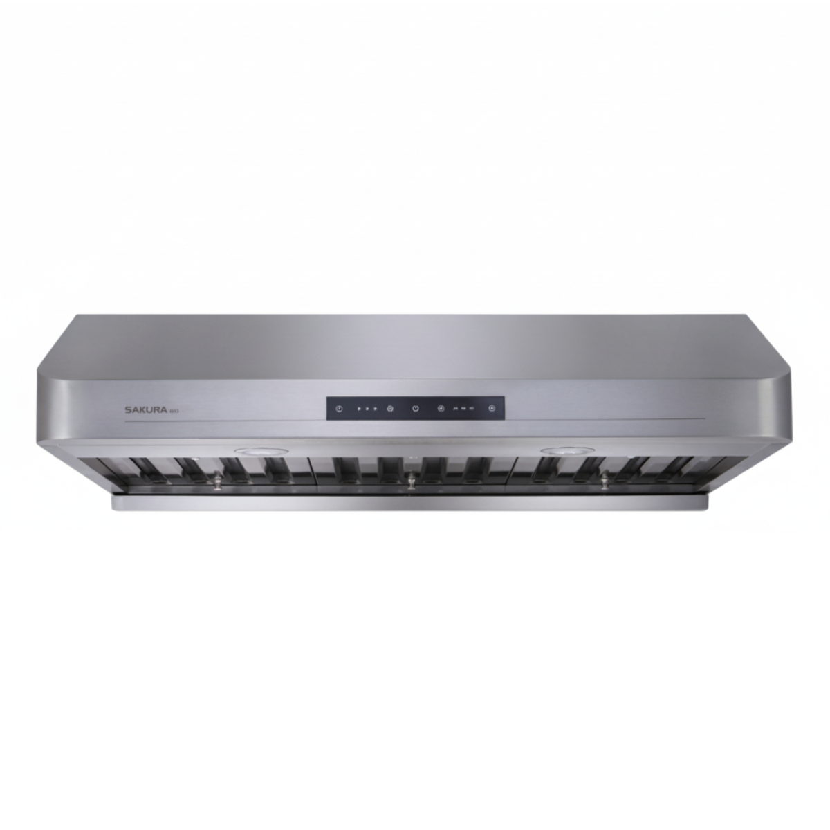 Front view of SAKURA B53+ 1200CFM range hood for Asian cooking