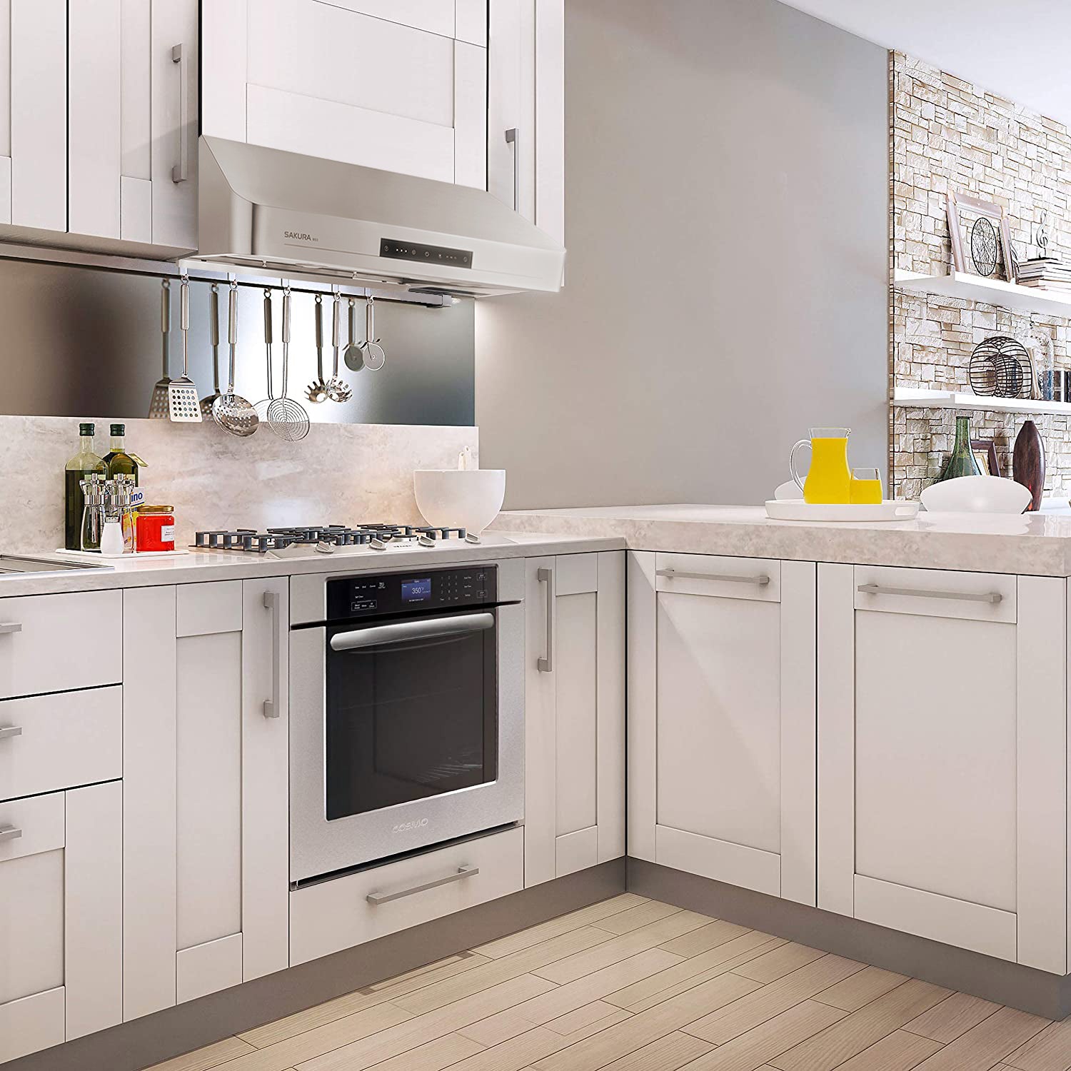 America kitchen with sakura high CFM B53+range hood without lingering smoke